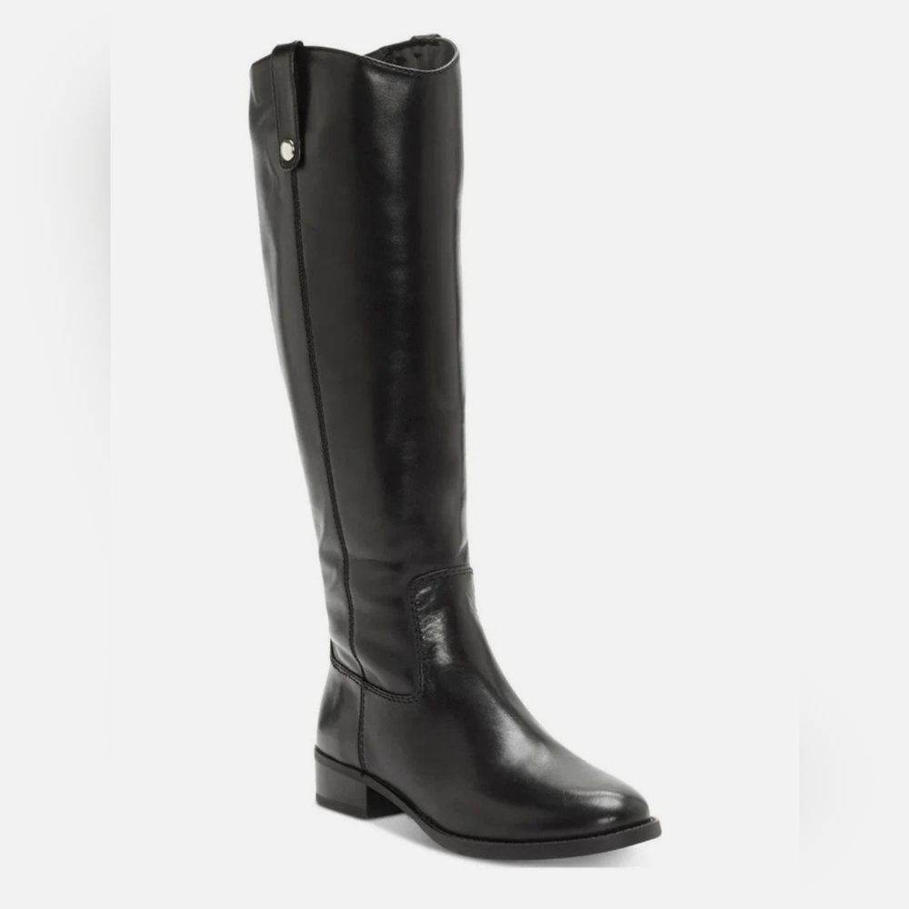 INC‎ Womens Fawne Black Leather Knee-High Boots Size 5.5